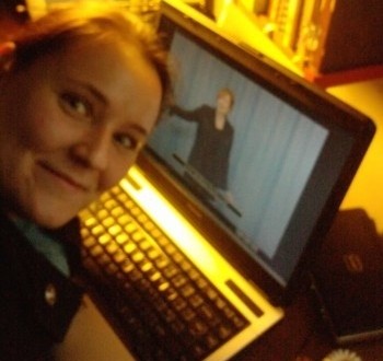 Korina Bratislava, Slovakia Here's Abraham and me watching them on a computer in my mum's office in downtown Bratislava. As...